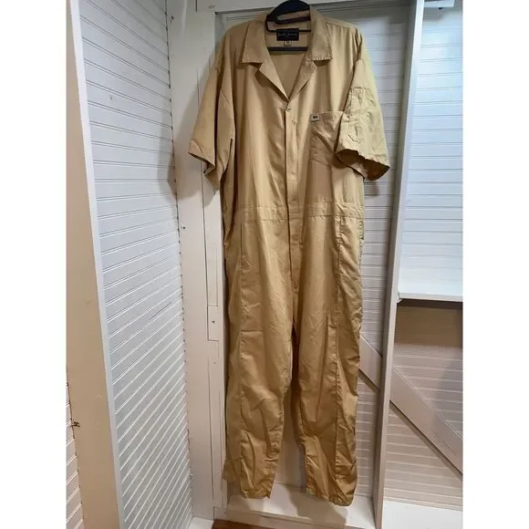 Vintage lightweight khaki coveralls size 3x - Picture 2 of 12